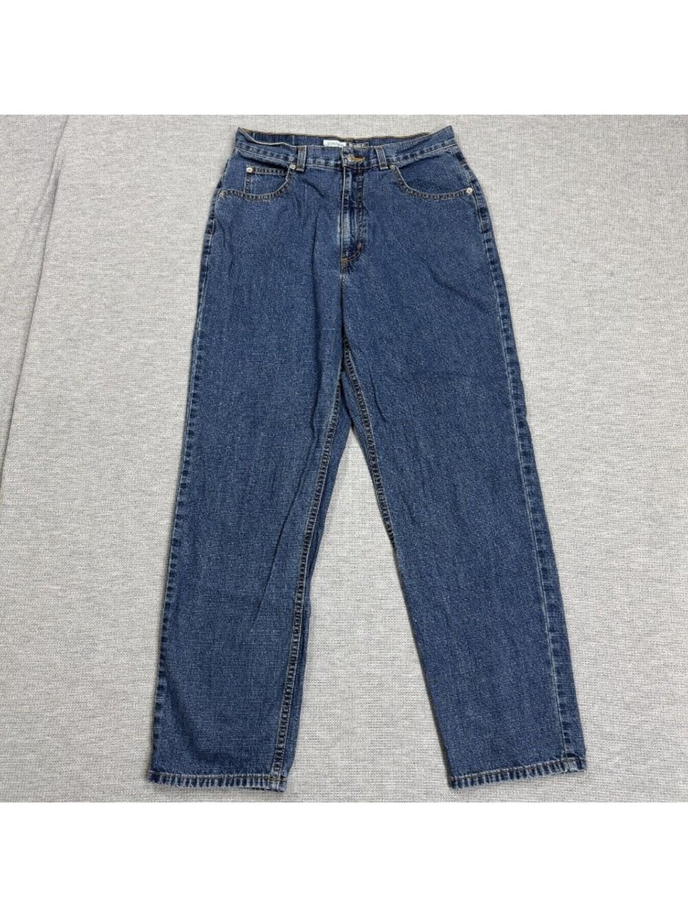 St Johns Bay Jeans Womens Size 12 30x30 Blue Denim High Rise Relaxed Fit Cotton